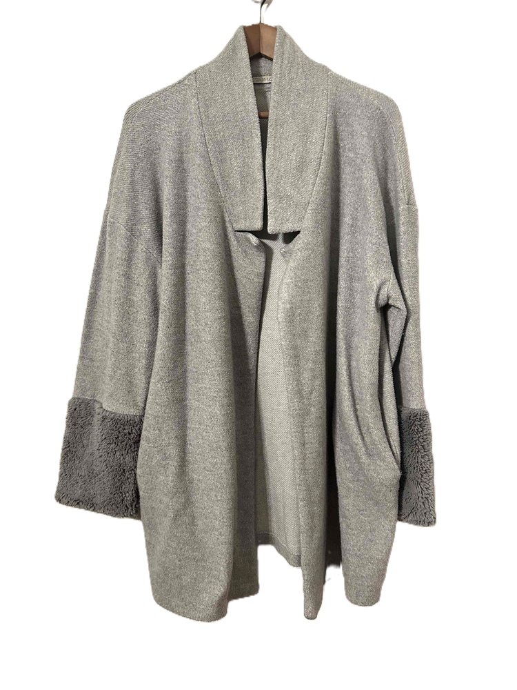 Zara Trafaluc Cardigan Womens Size Medium Gray Shawl Collar Open Front Casual
